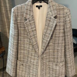 SHEIN Black and White Blazer Classic Tailored Design